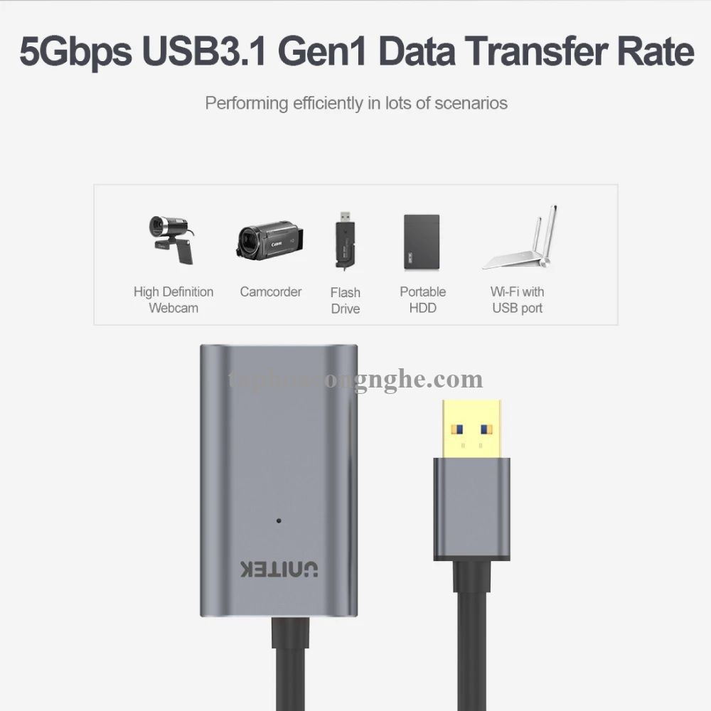 Unitek 27302 Y-3004 5M Cáp USB Nối Dài 3.0 30027302